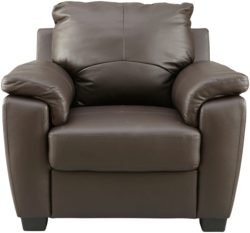 HOME - Antonio - Leather and - Leather Effect Chair - Chocolate